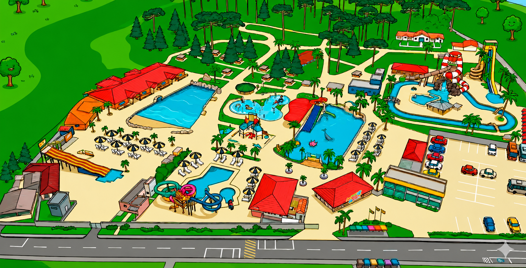 Mapa ilustrativo do Araucária Acqua Park